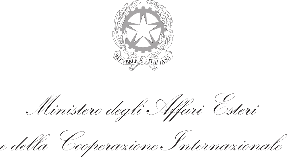 Logo Ministero Affari Esteri e Cooperazione Internazionale.